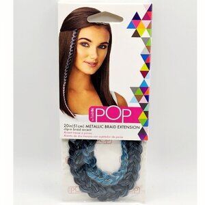 💖3/$15💖 20" Metallic Braid Extension Clip-in Braid Accent Teal Blue